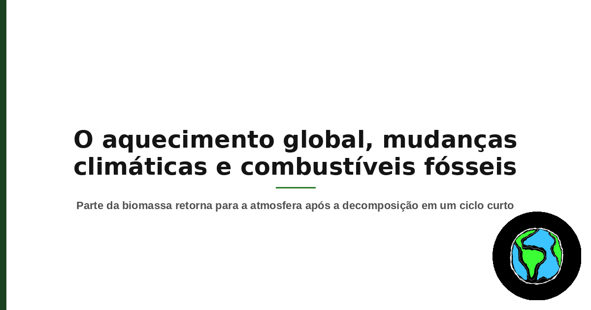 Capa do artigo O aquecimento global, mudanças climáticas e combustíveis fósseis